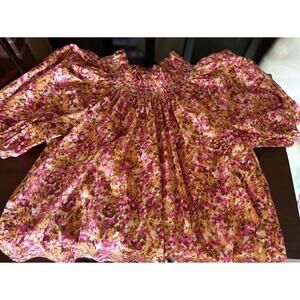 J Crew Smocked Top Sz Large